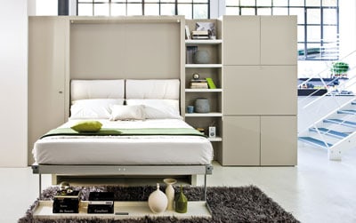 CLEI Schrankbett, Sofa & Schreibtisch Nuovoliola System offen