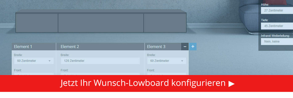 Jetzt Ihr Wunsch Lowboard konfigurieren